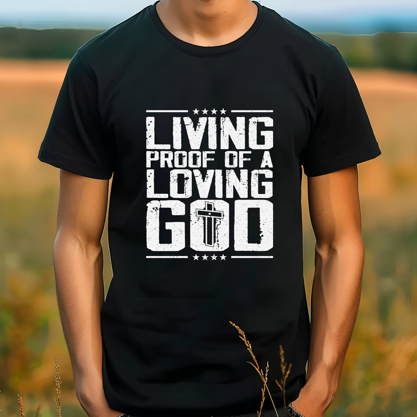 Men's "Living Proof of a Loving God" Adult T-Shirt