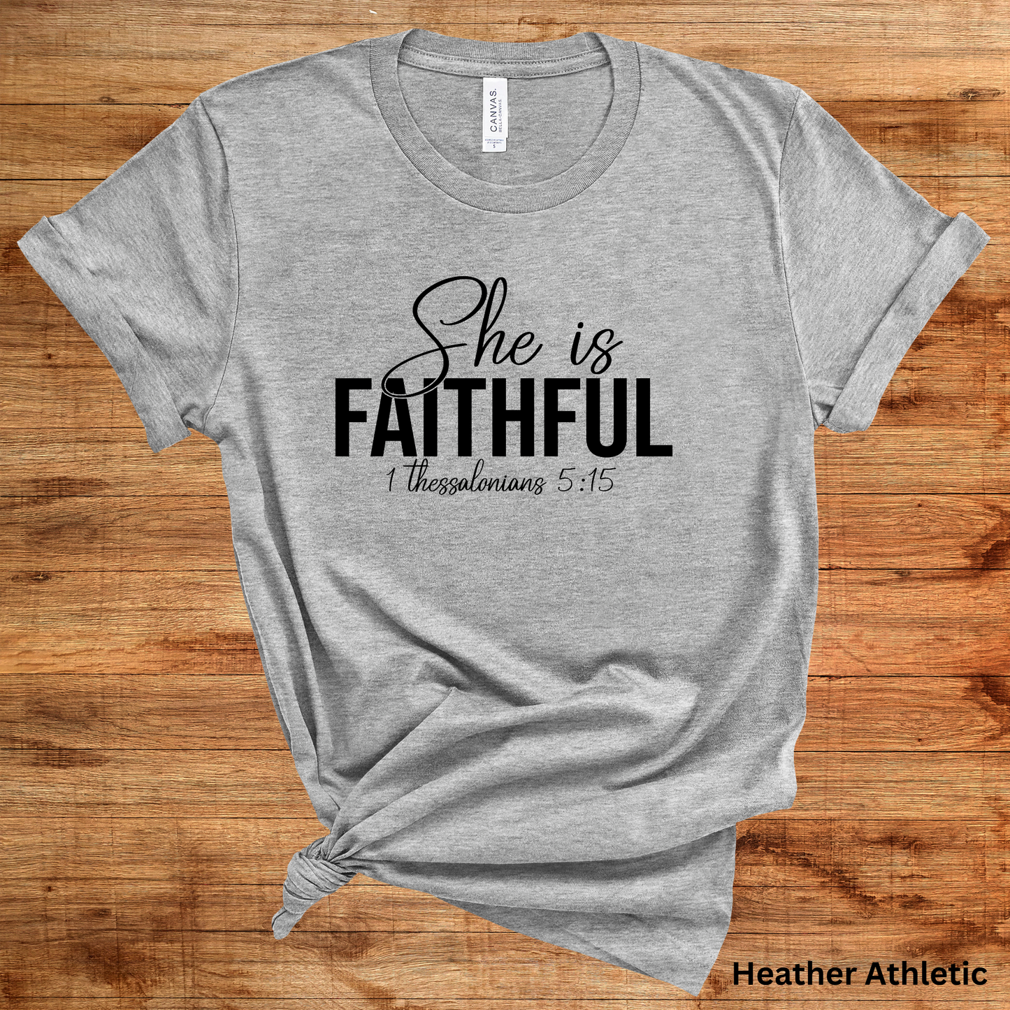 Ladies' "She is Faithful" Short Sleeve T-Shirt