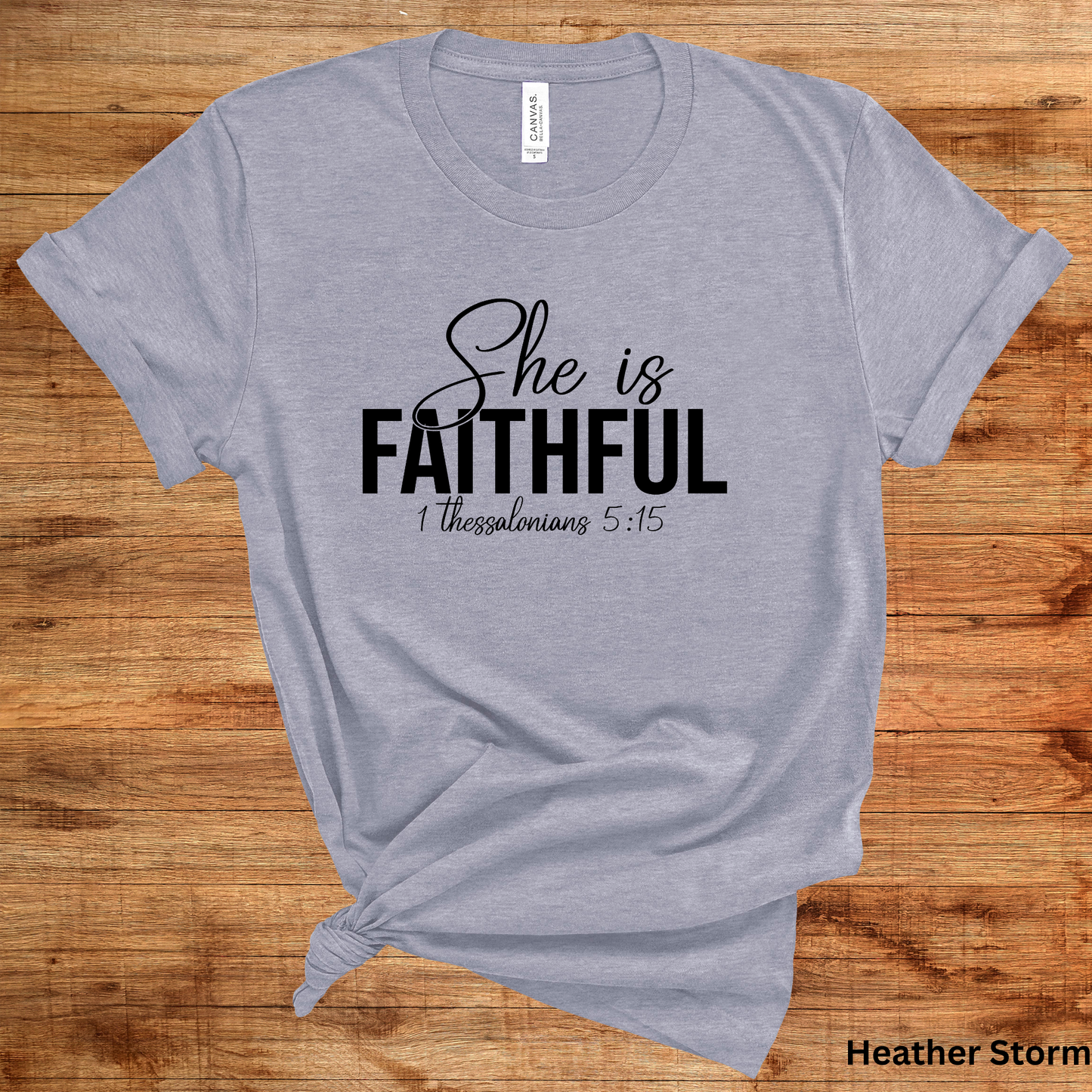 Ladies' "She is Faithful" Short Sleeve T-Shirt
